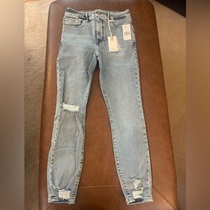 Good American Light Blue Ripped Skinny Jeans